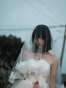 1pc Vampire Bride Dark Gothic Style Black Lace Mesh Headdress, Party Role Playing Props Accessories Headdress, Suitable For Festivals, Parties, Photoshooting Props