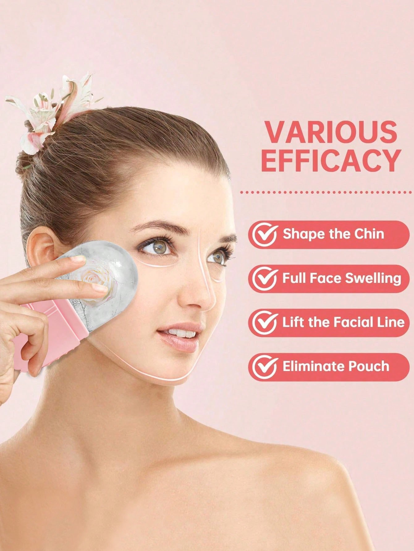 مجموعة أدوات تدليك الوجه بالثلج المكونة من 3 قطع -...