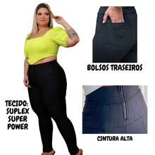 PLUS SIZE SUPLEX SUPER POWER LIPO SHAPING LEGGING PANTS - màu đen - Xem 7