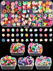 Polymer Clay Bead Bracelet Making Kit, Cute & Fun Beads Friendship Bracelet Making Set, Includes Letter Beads Pendant, Suitable For Jewelry DIY Crafts