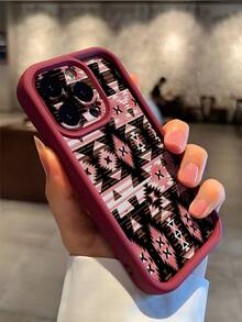 1 件西方图案哑光压花柔软 TPU 防震防水保护手机壳适用于 iPhone - 彩色 - 查看 3