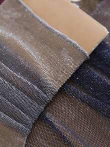 1 双/5 双女士金属线蕾丝边中筒袜，透明网眼透视荷叶边袜子，轻便春夏秋季