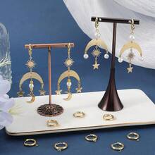 10pcs Gold Stainless Steel Ear Clip Earrings, Spring Clasp, Titanium Steel Hoop Clip Earrings - Yellow Gold - View 3