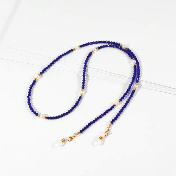 Cultured Pearl Face Mask Chain, Eyeglasses Chain (Crystal Pearl Beaded)