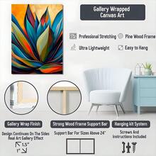 1Pc Solid Wood Frame Canvas Poster, Agave Desert Floral Theme Large Canvas Wall Art, Artwork Wall Painting For Gift, Bedroom, Office, Living Room, Cafe, Bar, Wall Decor, Home And Dormitory Decoration Ready To Hang - 亮橙色 - 查看 5