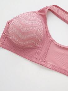 6 Peças Sutiãs de Lingerie Sem Fio com Estampa Floral, Sutiãs de Lingerie Confortáveis com Fechamento Frontal para Mulheres