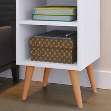 Compacta Max Bedside Table With Niche And Cell Phone Holder - White - View 5