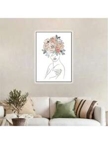 1/6PCS Optional Frame Posters Wall Arts Modern Abstract Minimalist Wall Art Posters Living Room Decor ,Wall Art With Frame