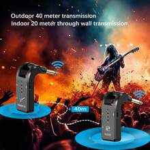 升级版 2.4GHZ 无线吉他系统内置可充电锂电池无线吉他发射器接收器适用于电吉他贝斯电子管乐器