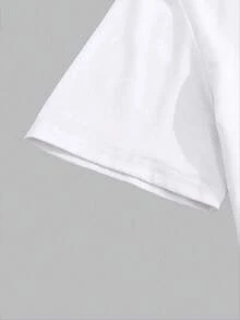 男士新款休闲个性度假海岸图案印花短袖T恤，搭配休闲裤，适合旅行/度假/户外露营/运动 - 白色 - 查看 4