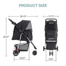 OLIXIS 3-Wheel Pet Stroller For Small & Medium Dogs/Cats