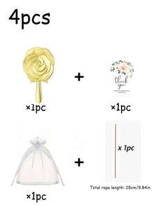 Set de regalo para invitados de boda de 16/4 piezas, espejos de mano bañados en oro con diseño de rosa, espejos bañados en oro rosa, tarjetas de agradecimiento con diseño floral y bolsas de organza, regalos para damas de honor, recuerdos de boda, adecuado para fiestas de boda y regalos de duchas nupciales - Multicolor - Ver 15