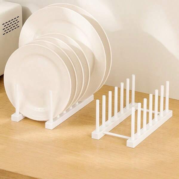 1 pieza Estante escurreplatos de unicolor para cocina, organizador de almacenamiento para gabinete