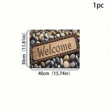 1 pieza Felpudo de entrada con diseño de piedra - Antideslizante, apto para interior/exterior, absorbente y resistente al agua, aplicable para dormitorio, baño, cocina, entrada - Decoración del hogar lavable