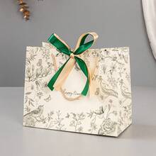 1/5 件新设计礼品袋，复古欧式蝴蝶结手提袋，派对节日礼品包装纸手提袋 - 彩色 - 查看 17