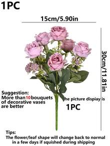 1/3 piezas Flores artificiales de seda, plantas falsas, decoración para el hogar, comedor, sala de estar, jardín exterior, regalos para el Día de la Madre, regalos de cumpleaños, regalos de temporada de graduación, temporada de bodas, el arte de insertar flores, accesorios de fotografía, otoño, primavera, jarrón, pared de flores, corona de flores, ramo de novia, decoración de boda, materiales DIY para corona de flores, materiales de decoración para fiesta de cumpleaños, accesorios de decoración del hogar, Día de San Valentín. - Rojo arena - Ver 3