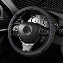 Cubierta de volante de coche de PU premium - Cubierta de volante universal de 15 pulgadas para hombres y mujeres, cubierta protectora de volante de automóvil antideslizante y transpirable para ruedas de 37 - 38 cm
