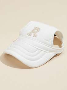 1 Stück Farbblock Baseballkappe mit R-Logo Teddybär, Kaffee, Rosa, Weiß, lässiger Sonnenhut