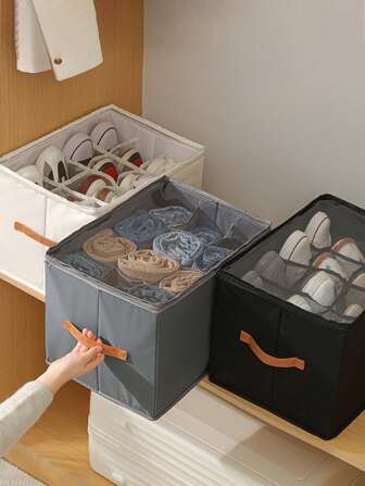 1 pièce Boîte à chaussures avec couvercle, grande boîte de rangement ménagère, pliable, boîte de rangement pour bottes étanche et anti-poussière pour la chambre à coucher