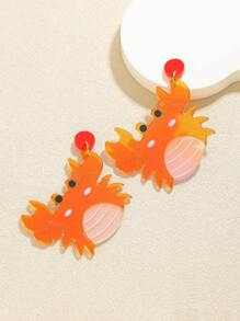 1 Pair Cute Acrylic Colorful Christmas Tree Dangle Earrings, Suitable For Girls Daily Wear, Holiday Accessories, Also Can Be Used As Gifts