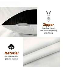 4pcs Black & White Throw Pillow Covers, Essential Minimalist Home Decor, Sofa Cushion Cover, Bedroom Decoration, Single-Sided Printed (White Back), Zippered Closure, Pillow Inserts Not Included