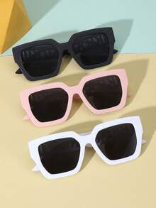 3pcs Kids' New Fashion Large Frame Square Glasses With Temples, Suitable For Daily Wear, Outdoor Sports, Perfect Birthday Gift - Multicolor - View 9