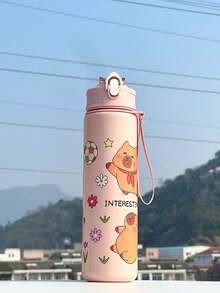 1 件卡通可爱 Caipirinha 800ml 水瓶带吸管，防漏、防震、便携 - 适合旅行、户外、学生使用 - 情人节、母亲节、感恩节、圣诞节和新年的绝佳礼物 - 彩色 - 查看 7