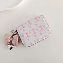 Bow Knot Pendant Cute Card Holder Sweet Mini Ultra-Thin Compact Large Capacity Multi-Card Student Card Case For Women Wallet Mini Wallet Purse Wallet Card Wallet - Multicolor - View 6