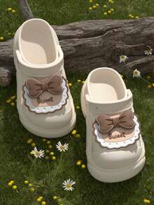 Women's EVA Solid Color Thick Sole Anti-Slip Slip-On Convertible Design Flat Casual Travel Breathable Sandals, Suitable For Spring/Summer - Beige - View 2