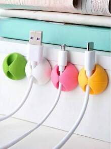 3pcs Cable Clip Holder, Organizer, Cord Management System With Adhesive Hooks, Random Color, Tools For Men