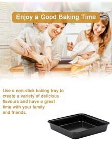 4pcs/1pc Non-Stick Baking Tray Set, Deep Rectangular Baking Pan, Baking Sheet For Cake, Bread, Cookies, Brownies, Easy To Clean