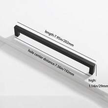 Fanruier 6st Vierkant Zilver Zwart Kastje Deurklink Keuken Kastje Lade Kast Garderobe Meubels Schoen Kastje Aluminiumlegering Hendel