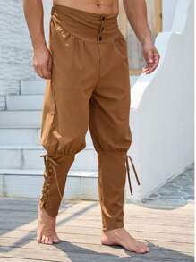 Pantaloni casual da uomo in stile medievale da pirata, per interpretazioni di ruoli, periodo rinascimentale