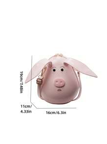 Women Cute Cartoon Pig Shoulder Bag, Fashion Personalized Daily Crossbody Messenger Bag Suitable For Casual, Shopping, Dating, Party