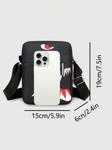 Men's Shoulder Bag INS Messenger Bag Crossbody Bags Polyester Cartoon Casual With Shark Graphic Side Bag Sling Bag Vacation School Holiday Sport Lightweight Gift Teenagers Freshmen Thanksgiving Purse Bag Tote Bag Bum Bag Belt Bag Rider Bag
