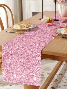 1pc Solid Color Non-Woven Table Runner,180*35cm Silvery/Black/Hot Pink/Champagne Gold & Rose Gold Decorative Table Flag,Birthday Wedding Party Table Cloth,Birthday Party Decorations,Table Cover For Parties Wedding Bridal Shower Babyshower Decor,Table Centerpiece Decor