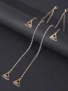 1pc Plastic Diamond Decor Minimalist Shoulder Chain, Versatile For Wedding Dress, Party Dress, Daily Wear