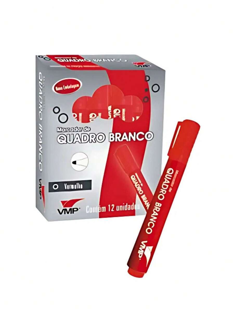Kit Com 12 Marcadores para Quadro Branco Marcadores Permanentes Arte Marca Texto Escolar Escritório