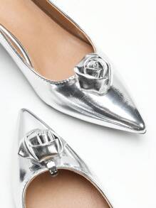 2pcs French Rose Bud Style Detachable Faux Leather Shoe Clips, Decorate High Heels, Sandals For Wedding, Graduation