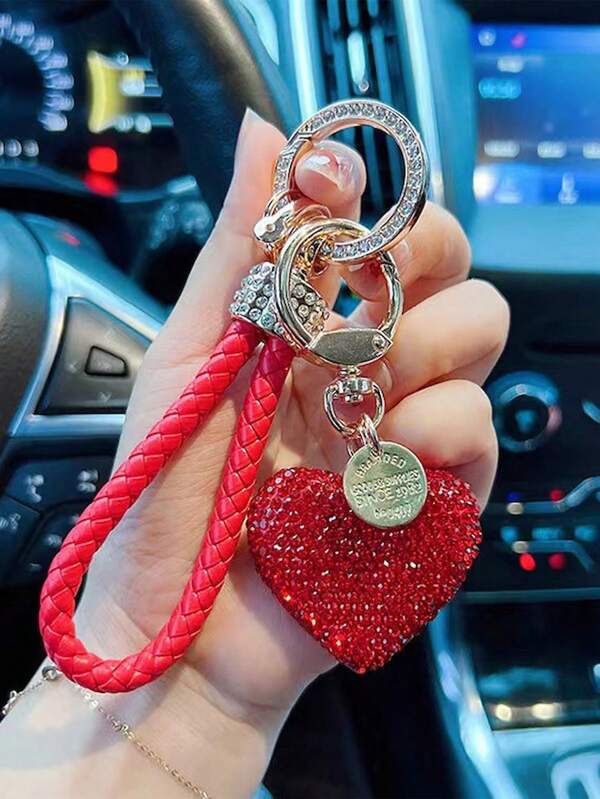 1 Peça Chaveiro de Carro Cheio de Brilhantes de Cristal para Mulheres, Chaveiro Coração de Brilhantes Cintilante, Presente de Chaveiro Bonito para Garotas, Adequado para Aniversário, Ano Novo, Páscoa, Dia dos Namorados, Dia das Mães