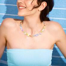 多色亚克力海洋动物和字母珠子，各种字母和海洋动物装饰珠子，女士配饰，用于 DIY 夏季海滩脚链、手链、耳环、钥匙扣、背包、友谊手链、手机链、婚礼、派对、毕业典礼、节日礼物、珠宝制作用品