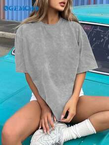 GEMCHO 女士夏季休闲印花短袖T恤图案T恤女式上衣 - 彩色 - 查看 2