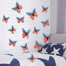 24pcs 3D Butterfly Wall Decor, July 4th Festival Party Supplies, Butterfly Wall Stickers Decoration Removable Butterfly Art Decal For Bedroom Living Room Refrigerator Home Decor Butterfly Pattern Stickers, PVC Stickers, 2 Sizes Mixed Pack Room Decor Living Room Decor