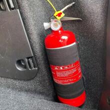 4 piezas de correas de organizador de maletero de automóvil de nailon resistente - Almacenamiento seguro para extintores de incendios y accesorios, color negro, se ajusta