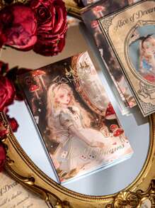 30pcs Vintage Alice In Wonderland Postcard Set, Dreamland Alice Series, Suitable For Gifts, Office, Home, Marking, Labels, Classroom, Entertainment Toys, Student Stationery, Creative Retro Decorative Stickers,School Supplies,Back To School