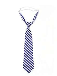 1pc Kids Plaid Clip-On Tie, School Uniform Style, Casual Necktie - Multicolor - View 9