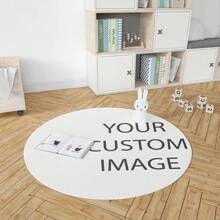 1pc Custom Rug,Personalized Image Rugs, Custom Logo Rug, Round Custom Carpet, Custom Photo Rug, Ideal Gift Carpet, Customizable Floor Decor For Home Or Office,Non-Slip Bottom
