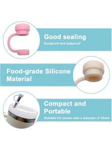 6pcs/2pcs Reusable Silicone Straw Caps, Compatible With Cups, Leak-Proof, Splash-Proof, Dust-Proof Straw Covers - Multicolor - View 4