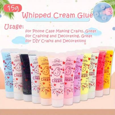 1 conjunto de cola de chantilly de 15 ml - itens essenciais vibrantes para artesanato, decorações DIY e projetos de arte - perfeitos para artesanato e decoração