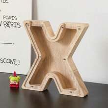 1pc Creative Wooden Alphabet Letter Coin Bank - 26 A-Z Coin Piggy Bank, Penny Saver, Acrylic Transparent Design Decor, Suitable For Birthday Gift, Home Decor, Halloween, Christmas, Thanksgiving, Easter Gifts, Back To School - Multicolor - View 16